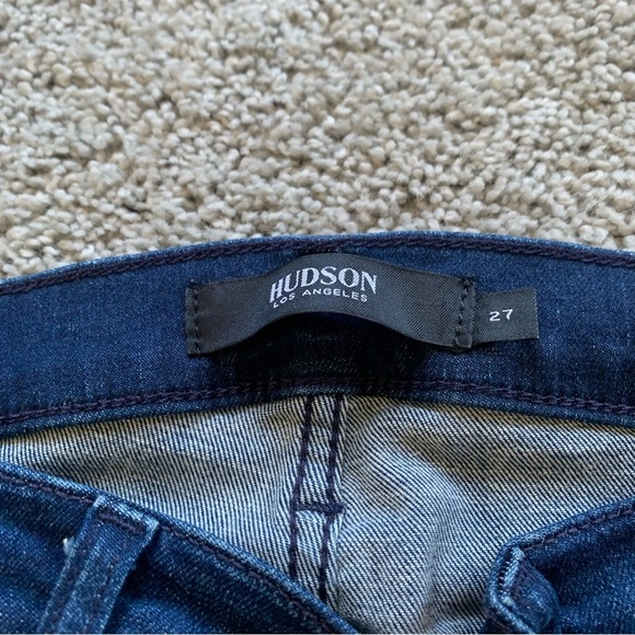 Hudson Nico Dark Wash Super Skinny Jeans Size 27 Raw Hem - Picture 2 of 6